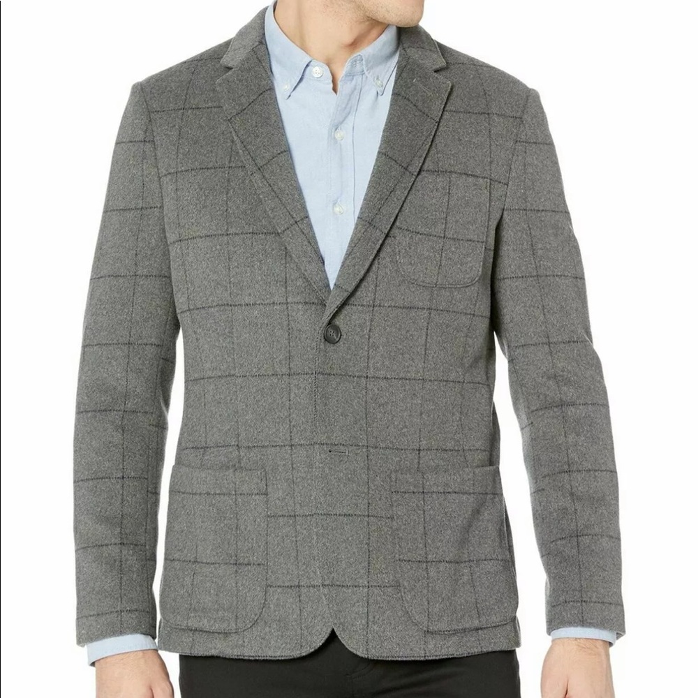 Goodthreads Windowpane Wool Blazer Heather Gray